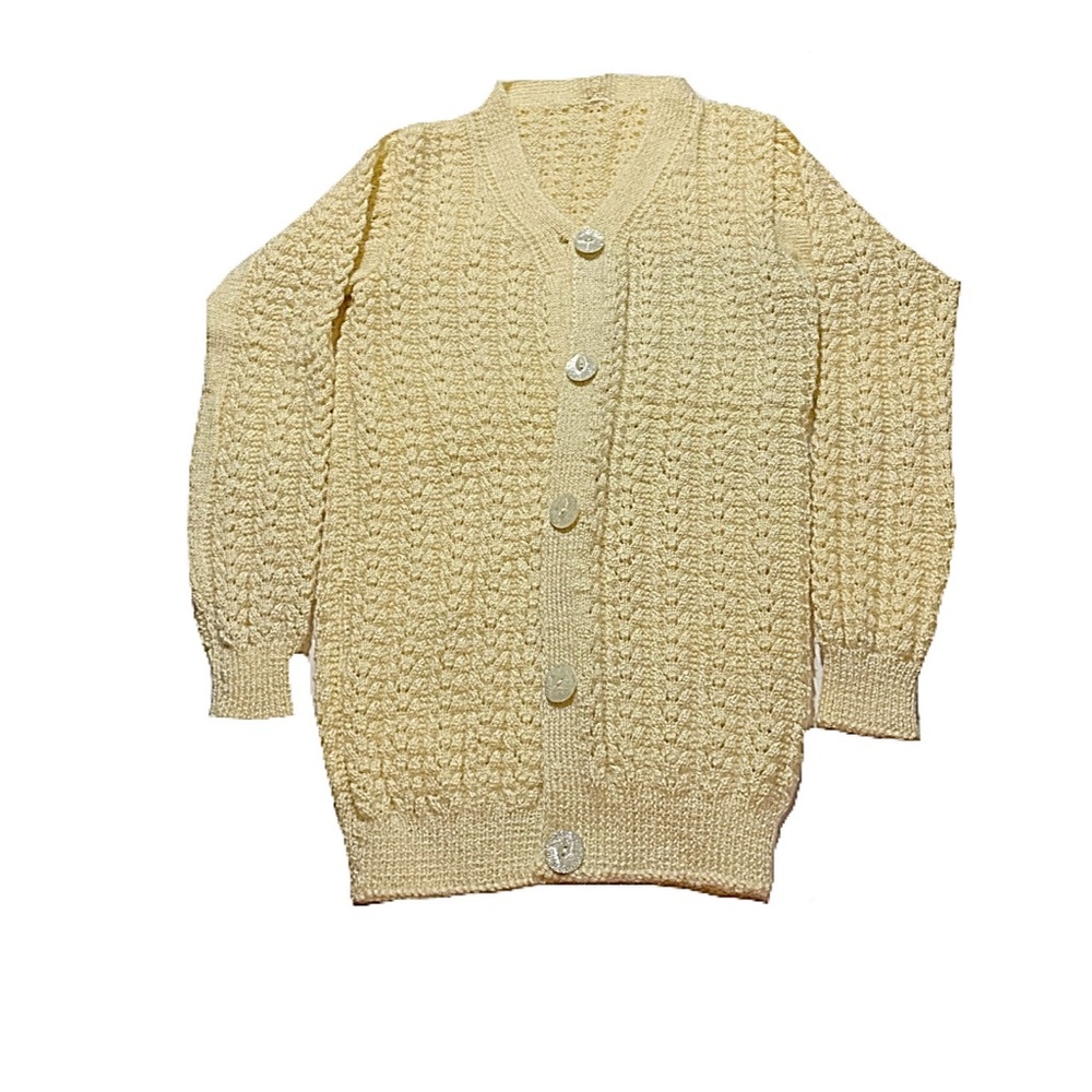 •Boutique• Nude Light Yellow HandKnit Soft Sweater